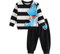 Pyjama Deux pièces en Polaire Douce pour garçon, imprimé Festif à Manches Longues, idéal pour Les Nuits d'hiver et Les fêtes de Fin d'année, Taille 2-5 Ans (Black, 4-5Years)