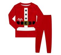 Pyjama Deux pièces garçon en Polaire Douce Manches Longues Motif Festif pour Occasions spéciales et Nuits Confortables à la Maison (h-Red, 2-3 Years)