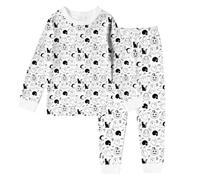 Pyjama d'halloween pour garçon avec Impression DIY vêtements de Nuit Confortables pour Enfants de 2 à 10 Ans Ensemble à Manches Longues et Long Pantalon (White, 7-8 Years)