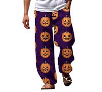 Pyjama d'Halloween pour homme, pantalon de costume fantôme, citrouille, crâne, fantôme, pantalon confortable, léger, élastique, taille haute, jambe large, super doux, pantalon de pyjama avec poches, E