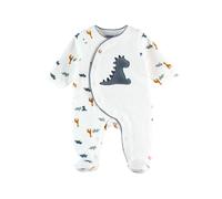 NOUKIE'S - Pyjama en Velours - Blanc et Bleu - Taille 1 Mois - Ops