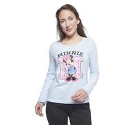 Pyjama Disney Minnie Mouse pour femme - Ensemble pyjama à manches longues avec pantalon - Bleu/noir, bleu/noir, S