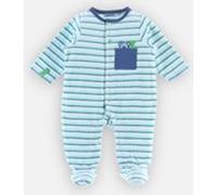 Pyjama dors-bien en velours rayé, bleu 0M