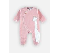Pyjama dors-bien girafe en velours rose NAISSANCE(50CM)