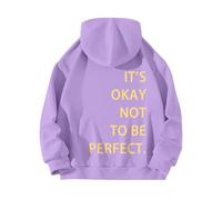 Pyjama Doudou Femme Hiver Veste Capuche Noir Dos sans Fermeture éclair à Manches Longues pour Femmes C'est Bien DE NE Pas ÊTRE Parfait. Sweat à Capuche Pyjama Doudou Femme Hiver Veste (Purple, XXXL)