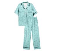 Pyjama élégant avec Haut boutonné et Bas Assorti pour Une Nuit Confortable. Ensemble de Nuit Doux et Confortable. agréable à Porter