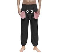 Pyjama Elephant Homme Pantalons de Pyjama en Flanelle avec Grandes Oreilles et Trompe d’Éléphant Hiver Chaud et Épais Pantalon Bas de Pyjama Personnalisé Unisexe Pantalon de Sommeil en Peluche