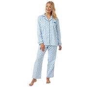 Pyjama en coton brossé pour femme, bleu, 46-48