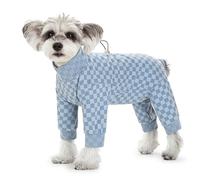 Pyjama en polaire chaude pour chien, réglable, à motif écossais pour temps froid, manteau tendance à col roulé à 4 pattes - Vêtements d'hiver pour chiens de petite et moyenne taille