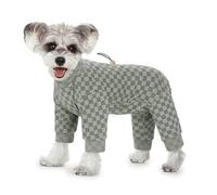 Pyjama en polaire chaude pour chien, réglable, à motif écossais pour temps froid, manteau tendance à col roulé à 4 pattes - Vêtements d'hiver pour chiens de petite et moyenne taille