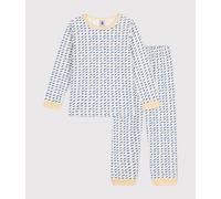 Pyjama en velours imprimé fusées enfant Petit Bateau - blanc - Taille 2 ans 2A blanc/multicouleur