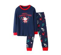 Pyjama Enfant Bébé Garçon Fille Imprimé Mignon Manches Longues Haut Pantalon Deux Pièces Maison Nuit Confortable Coton Doux Fête Hiver Saint Nicolas Spectacle Famille Cadeau Années Décoration