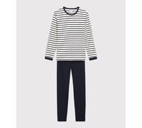 Pyjama enfant en coton à rayures Petit Bateau - blanc - Taille 18 ans 18A blanc/bleu
