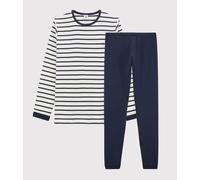 Pyjama enfant en coton à rayures Petit Bateau - blanc - Taille 8 ans 8A blanc/bleu