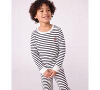 Pyjama enfant en coton éponge à rayures Petit Bateau - écru - Taille 6 ans 6A bleu/bleu