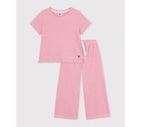 Pyjama enfant en coton jambes larges à rayures Petit Bateau - rose - Taille 12 ans 12A rose/blanc