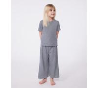 Pyjama enfant en coton manches courtes et jambes amples à rayures Petit Bateau - bleu - Taille 2 ans 2A bleu/blanc