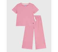 Pyjama enfant en coton manches courtes jambes larges à rayures Petit Bateau - rose - Taille 3 ans 3A rose/blanc
