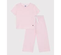 Pyjama enfant en coton manches courtes jambes larges à rayures Petit Bateau - rose - Taille 3 ans 3A rose/blanc