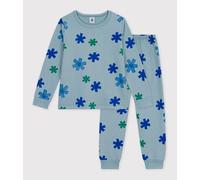 Pyjama enfant en molleton imprimé flocons Petit Bateau - gris - Taille 5 ans 5A gris/multicouleur