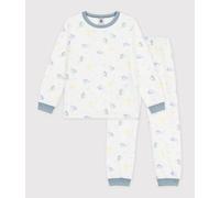 Pyjama enfant en velours imprimé Petit Bateau - blanc - Taille 8 ans 8A blanc/bleu/multicouleur