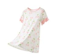 Pyjama Enfant Fille 12 Ans Hiver - Ensemble De Pyjama en Tricot Co TT on avec Manches Longues Courtes pour Un Style Princesse Adapté Aux Et Aux Chambres Climatisées (Light Green 14-15 Years)