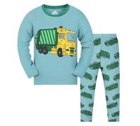 Pyjama Enfant Garcon 2 10 Ans Dinosaure Camion imprimée Tee Shirt Enfant Garcon Manche Longue Dessin animé Pantalon Tenue Ensemble sous Vetement Thermique Garcon Hiver Chaud (Blue, 3-4 Ans)