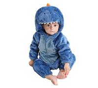 Pyjama Enfant Garcon Dinosaure Crocodile Zippe Combinaison Bebe Fille 3 Mois à 5 Ans Hiver Chaud Polaire Grenouillere Bebe Garcon sans Pied Vetement Deguisement Fille Animal (Blue, 18-24 Mois)