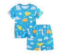 Pyjama Enfant Garcon, Ensemble de Pyjama Court Été T-Shirt et Short, Vêtements de Nuit Enfant Ado Tailles 3-8 Ans Bebe Garcon