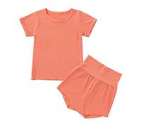 Pyjama Enfant Garcon Ensemble Deux pièces Manches Courte Tops et Short Vêtement Fille Taille 7-14 Ans Ensembles de Pyjamas imprimés Mignons Bébé Coton Petite té