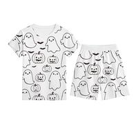 Pyjama Enfant Garcon Fille 2 Pièces Deguisement Halloween Lot Ensembles de Pyjamas Filles Enfants VêTements Maison Simple Haut Top Pantalon pour ou Ado
