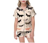 Pyjama Enfant Garcon Fille 2 Pièces Ensemble Halloween Lot Ensembles de et Ado Bebe Coton VêTements Maison Doux Tenue Pieces pour Filles GarçOns