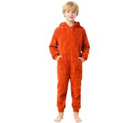 Pyjama Enfant Garcon Fille Basique, Pyjama Polaire Enfants Mignon, Surpyjama garçon Haut Pantalon Confortable, Tenue 2 Pieces Ensembles Fille Peluche Loungewear Hiver Chaude, (Orange, 1-2 Years)