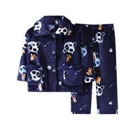 Pyjama Enfant Garcon Fille Ensemble Deux pièces Pyjamas Manches Longues Unisexe Confortable et Doux Haut Col Rond Pantalon Mignon Animal Dessin Anime Vêtements De Maison
