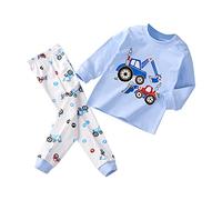 Pyjama Enfant Garcon Fille Ensemble Deux pièces Pyjamas Manches Longues Unisexe Confortable et Doux T Shirt Tops Pjs Shorts Mignon Animal Dessin Anime pour Enfants garçons Filles