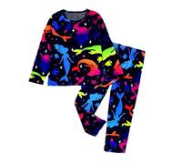 Pyjama Enfant Garcon Fille Ensemble Pyjamas Manches Longues Unisexe Confortable et Doux Hauts de Pantalon Peints La Main Enfants Jeunes