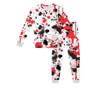 Pyjama Enfant Garcon Fille Pyjamas Halloween Déguisements Lot 2 Ensembles de Ensemble Manches Longues Mignon Kids Unisex Coton pour Enfants et Adultes