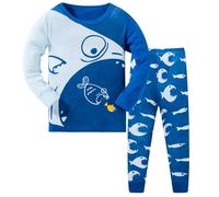 Pyjama Enfant Garcon Fille Tenues Ensemble 2 pièces Garçons Coton Vêtement d'intérieur Maison Kawaii d'été Hauts de et Pantalon Mignonne Dinosaure Tracteur pour Enfants Colorier