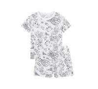 Pyjama Enfant Garcon T Shirt Tops et Pjs Shorts Tee Manche Short en Coton Vêtement Fille Taille 7-14 Ans Ensembles de Pyjamas imprimés Mignons Léger pour Enfants Jeunes