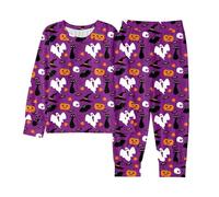 Pyjama Enfant Manches Longues,Pyjama Longues Ensembles de Mignonne Pyjamas pour Enfants Colorier Classique vêtements Nuit Idée Cadeau Garçon Vêtement 2-10 Ans