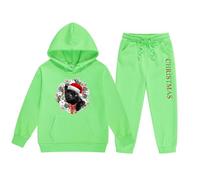Pyjama Enfant Noël Ensemble Fille Renne Noël Hoodie Set Deux Pièces Enfant Moyen Petit Manches Longues Hoodie Sweatpants Carnaval Noël Doux Vêtement Noël