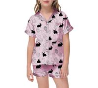 Pyjama Enfant Pâques DIY à Colorier Main Tenue Maison Ludique Nuit Quotidien Vêtements Fille Garçon Deux Pièces Haut Pantalon Corsage(6-7 Years)
