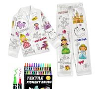 Pyjama Enfant Personnalisé avec Marqueurs de 12 à 36 couleurs Pyjamas Personnalisé avec Les Prénoms du Garçon et de la Fille Pyjama Graffiti pour Filles, Garçons, Enfants et Adolescents (Style 5)