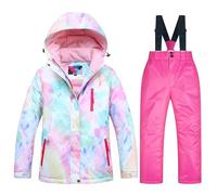 Pyjama Ensemble Short et filles, veste de neige, pantalon, costumes, manteaux d'hiver coupe-vent Survêtement Fille Ensemble (A, 5-6 Years)