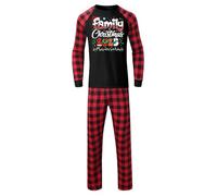 Pyjama familial assorti avec design de vacances - Tenue d'intérieur pour papas et enfants - Vêtement de détente confortable en deux pièces pour des heures ensemble, rouge, XL