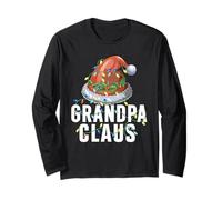 Pyjama Familial Assorti avec lumières de Noël pour Grand-père Noël Manche Longue