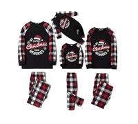 Pyjama familial de Noël assorti 2 pièces Merry Christmas Cerf Couples Pyjama confortable Père Noël Graphique amusant Pyjama grenouillère Pyjama de Noël My and Me pour femme et homme Doux, J_noir, 6-7