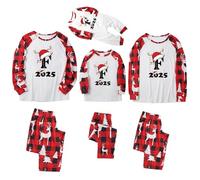 Pyjama Famille Noël Pyjama de Noël Famille À Manches Longues Pyjama De Noël Couple Tops Et Pantalons Pajamas Noël Familles Renne Complet Pyjamas Pour Maman Papa Bébé Hiver, F., 6-7 ans