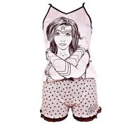Pyjama Femme Comics: Wonderwoman En Coton -Chaleur,Douceur Et Confort- Wonderwoman Et3621 Rose