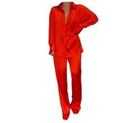 Pyjama Femme Coton Ensemble Ete Pantacourt Satin Réglable Manches Courtes Vêtements Enceintes Extensible Bas Confortable Pyjashort de Nuit Cami Shorts Résistant La Transpiration Ensembles